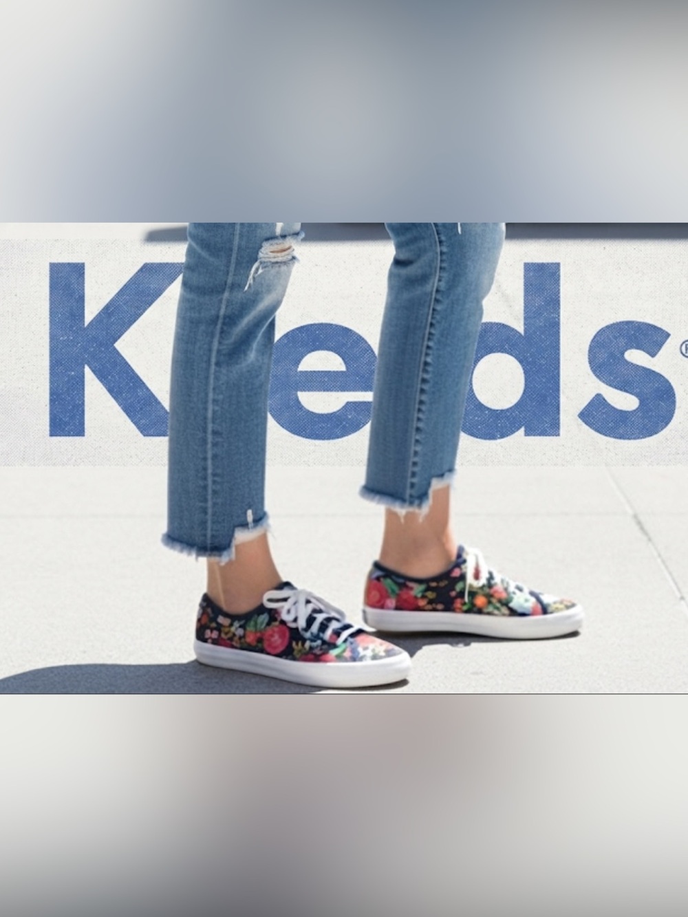 Authentic Keds designer floral print signature canvas sneakers sz 7